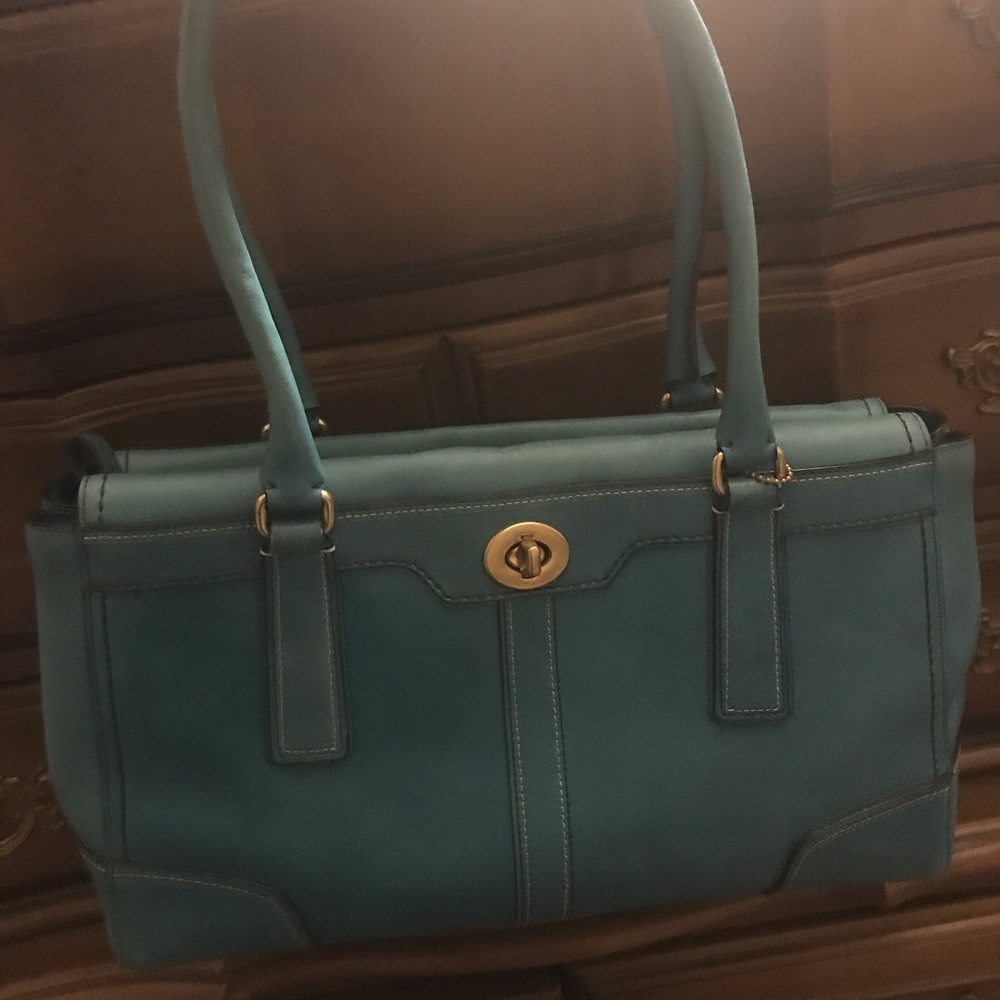 Leather coach large purse